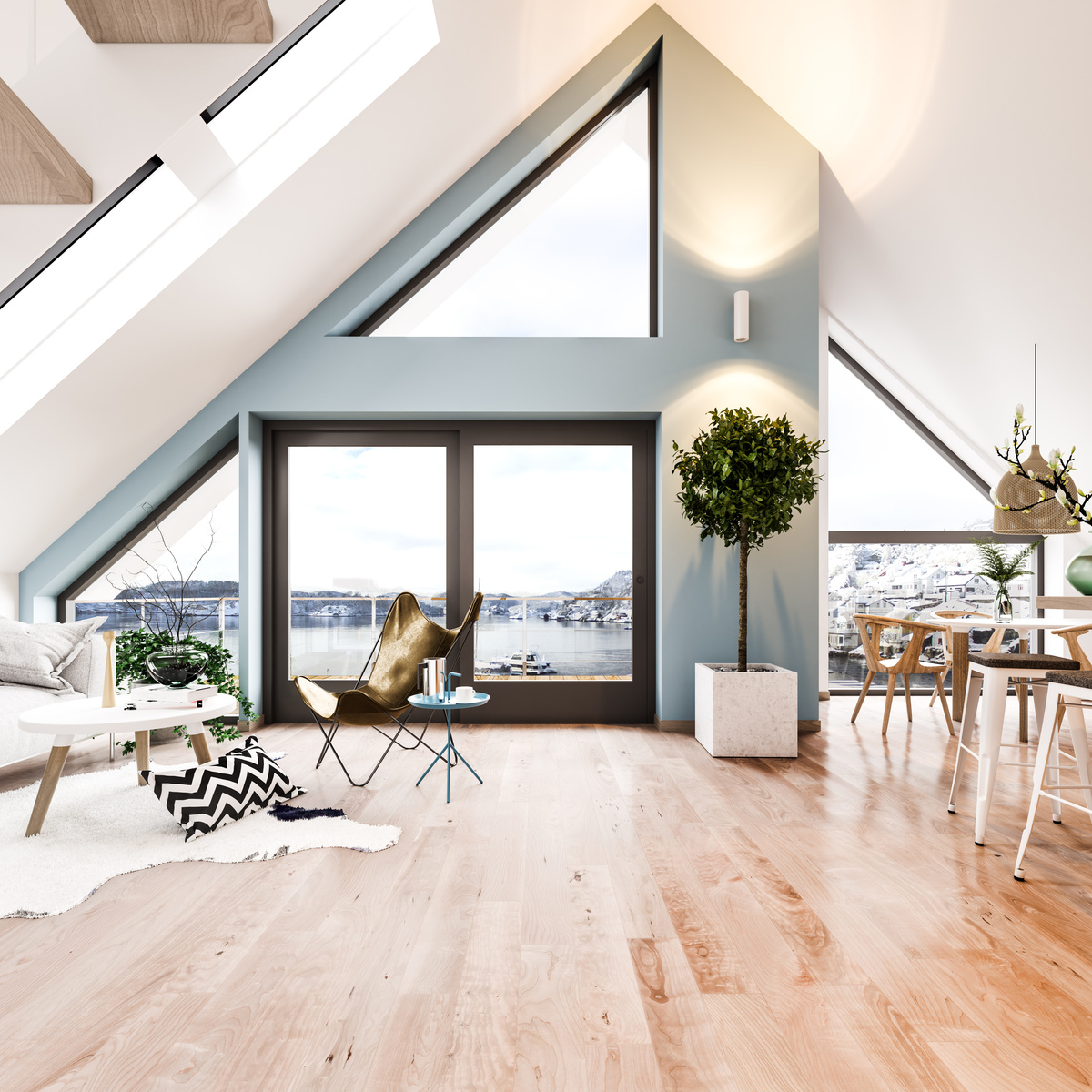 Scandinavian loft interior