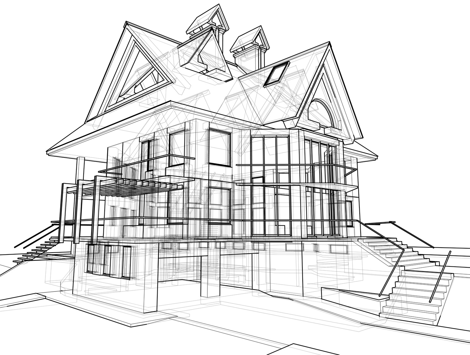 house: 3d technical draw
